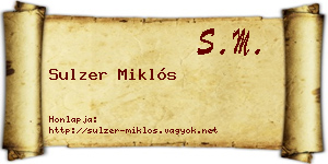 Sulzer Miklós névjegykártya